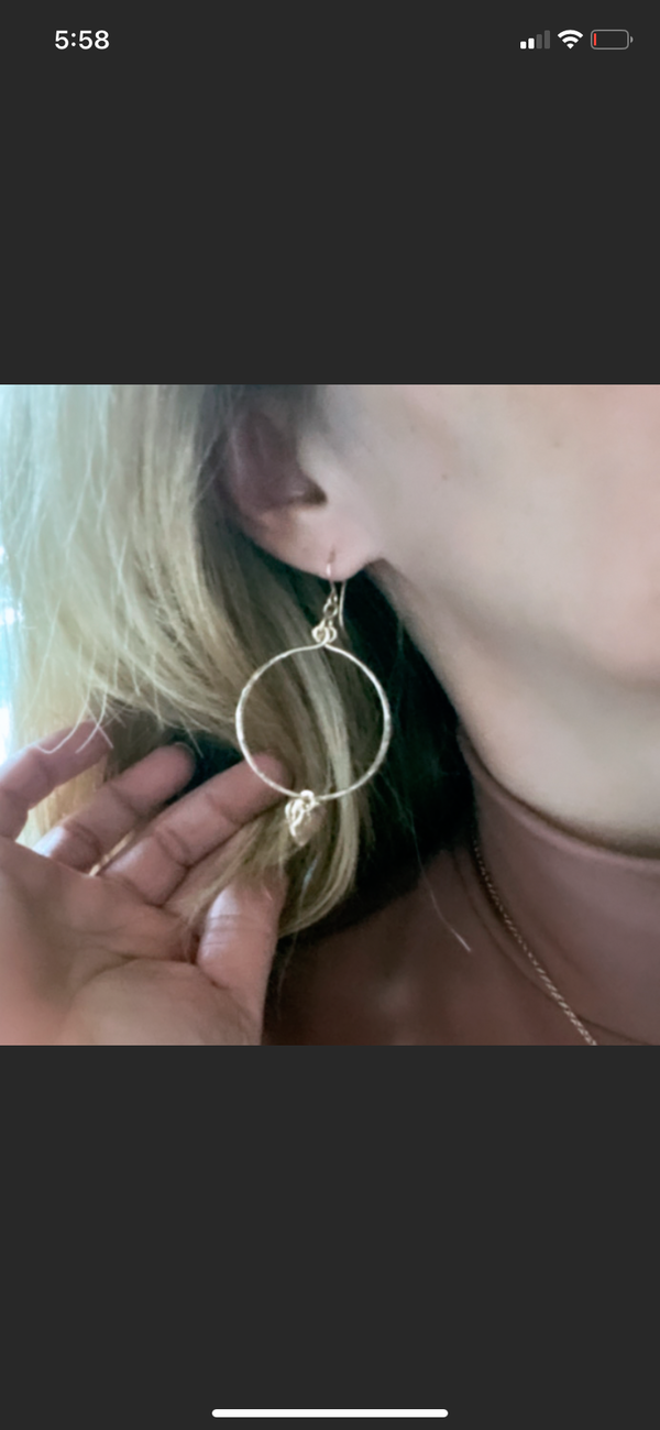 Medium hoop and mini heart earrings