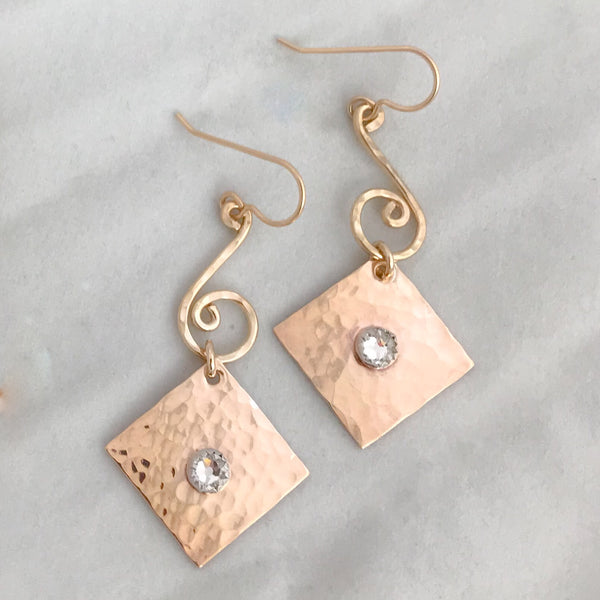 Small spirals with Swarovski Crystal Earrings