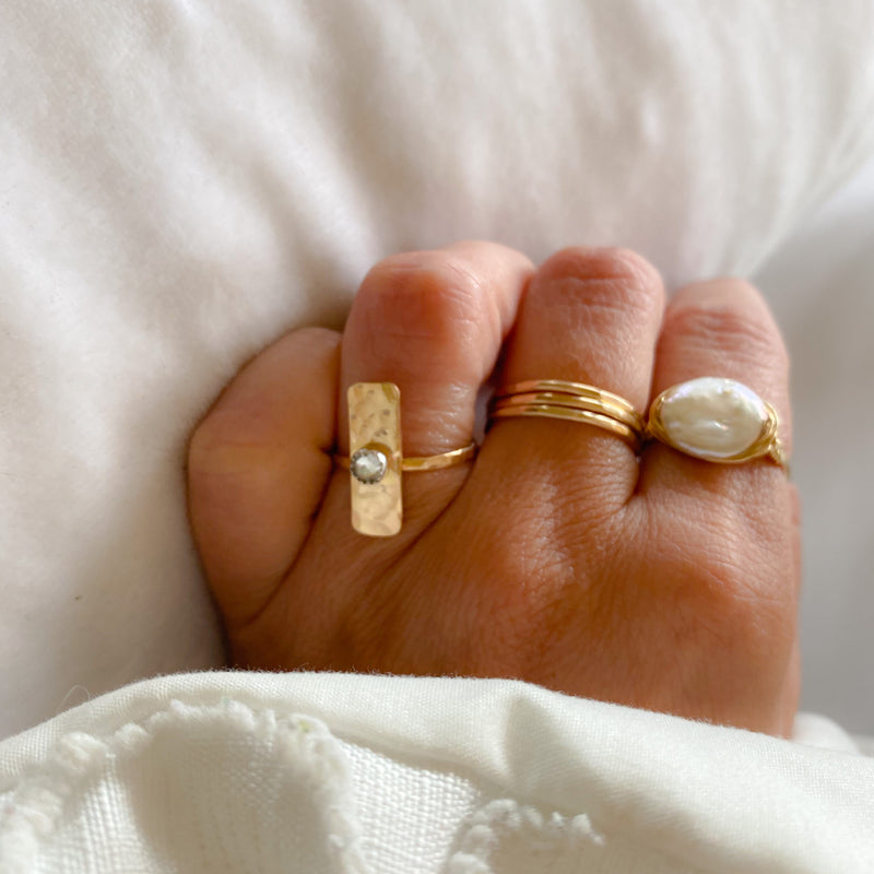 Coin Freshwater Pearl Ring
