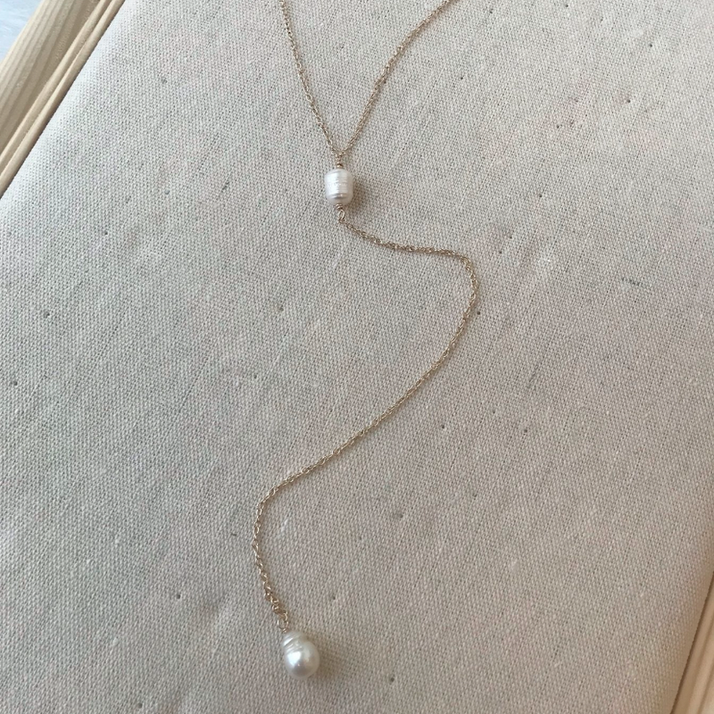 Ivory freshwater pearl lariat