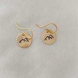 Hand Stamped Mountain earrings