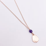 Small teardrop with faceted amethyst necklace