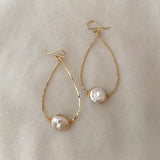 Freshwater pearl wrapped hoops