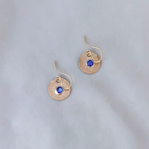 Mini Coin Birthstone Earrings
