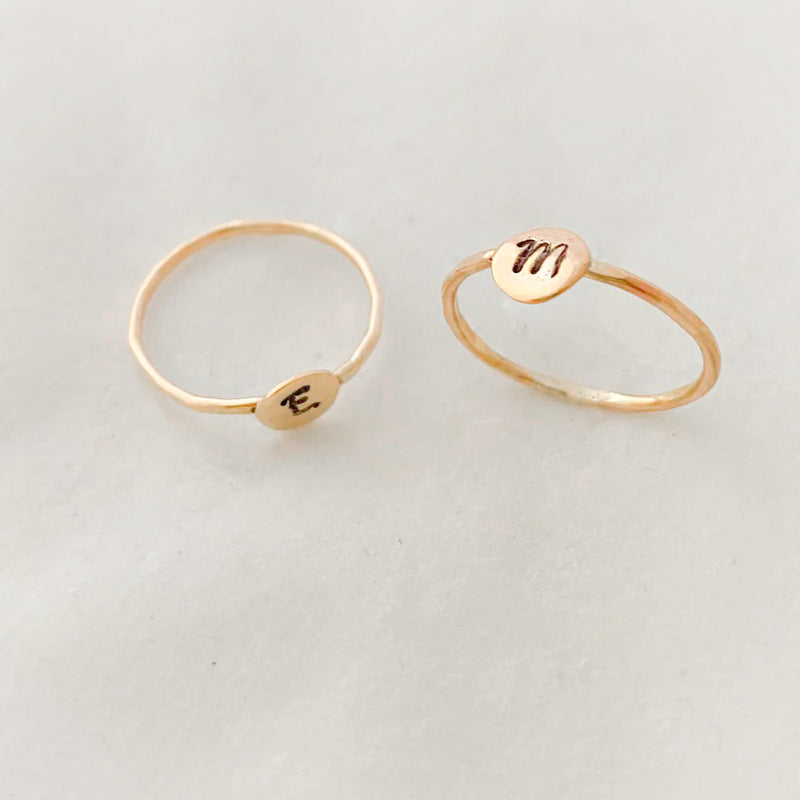 Initial coin Stack Ring
