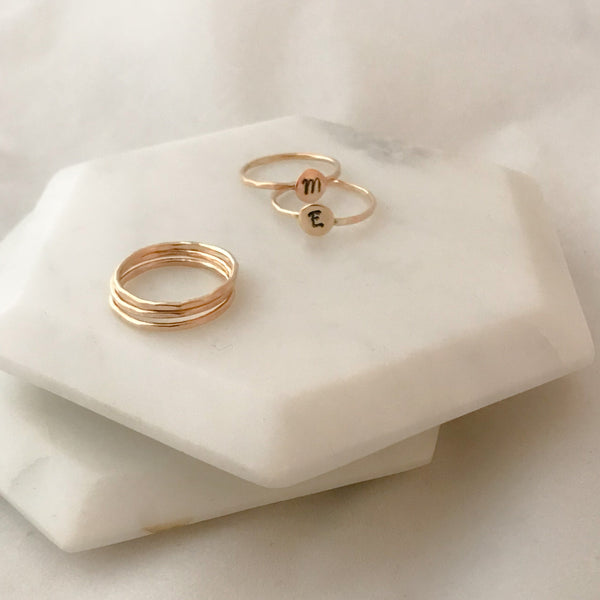 Initial coin Stack Ring
