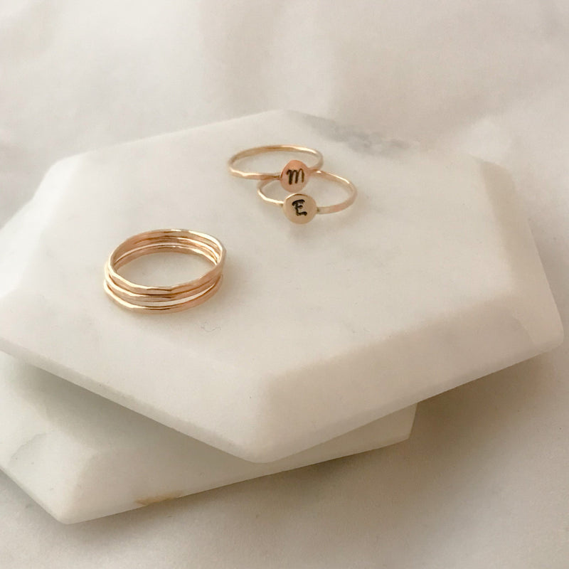 Initial coin Stack Ring